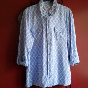 Stretchy button down blouse